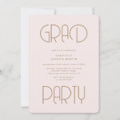Moderne Typografie Foto Graduation Party Uitnodige Kaart (Voorkant)