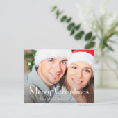 Moderne Typografie Foto Kerstmis Creëer Your Ewn Feestdagenkaart (Staand voorkant)