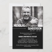 Moderne Typografie Foto Memorial Service Kaart (Voorkant)