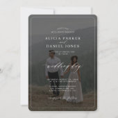 Moderne typografie foto overlay elegante bruiloft kaart (Voorkant)