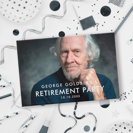 Moderne Typografie Foto Retirement Party Gastenboek