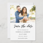 Moderne typografie foto save the date (Voorkant)