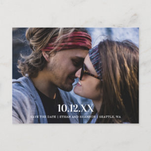 Moderne typografie foto save the date aankondigingskaart