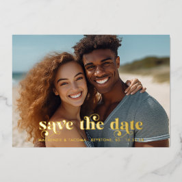 Moderne typografie Foto Save the Date Folie Uitnodiging