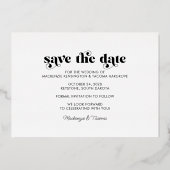 Moderne typografie Foto Save the Date Folie Uitnodiging (Achterkant)