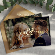 Moderne typografie foto trouwdatum goud