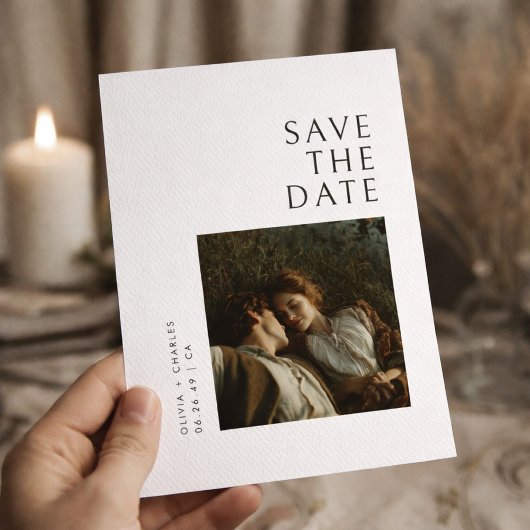 Moderne typografie foto trouwdatum save the date