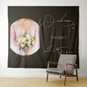 Moderne typografie Foto Vrijgezellenfeest Welkom Wandkleed (In Situ (horizontaal))