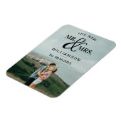 Moderne Typografie Foto Wedding Announcement Magneet (Linkerzijde)