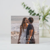 Moderne Typografie Foto Wedding Kaart (Staand voorkant)