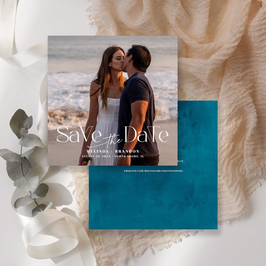 Moderne Typografie Foto Wedding Kaart