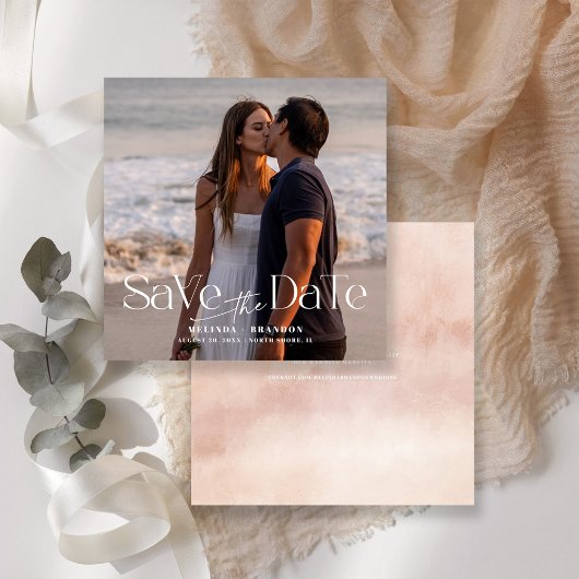 Moderne Typografie Foto Wedding Kaart