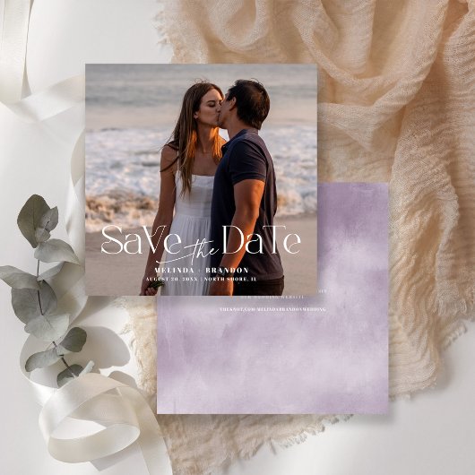 Moderne Typografie Foto Wedding Kaart