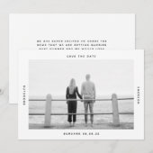 Moderne Typografie Foto Wedding Save The Date (Voorkant / Achterkant)