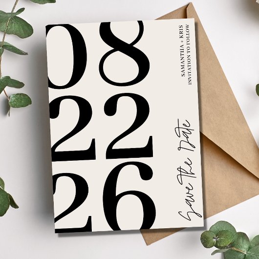 Moderne Typografie Foto Wedding Save The Date