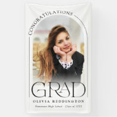 Moderne Typografie Fotoboog Graduation Party Spandoek (Verticaal)