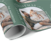 Moderne typografie fotoboog Kerstmis Cadeaupapier (Rol Hoek)