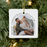 Moderne typografie fotoboog Kerstmis Keramisch Ornament<br><div class="desc">Moderne minimalistische grafische abstracte vorm foto kerstvakantie ontwerp. Vet op trend design. Onderdeel van een vakantie collectie.</div>