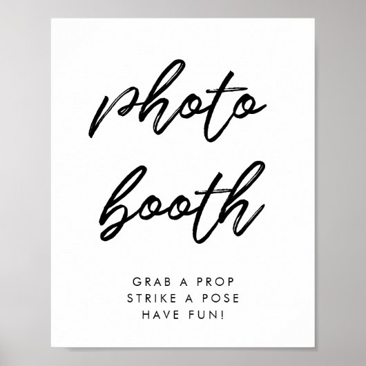 Moderne typografie Fotocabine trouwkaart Poster (Voorkant)