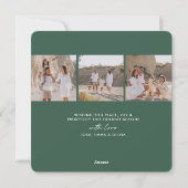 Moderne typografie fotocollage groene kerst feestdagenkaart (Achterkant)