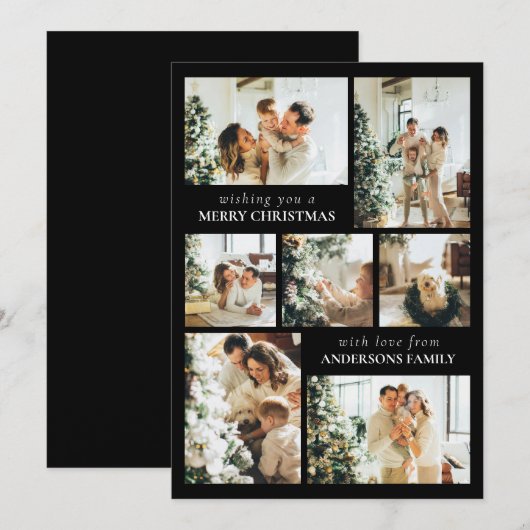 Moderne Typografie Fotocollage Kerst Kaart (Voorkant / Achterkant)
