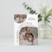 Moderne typografie fotocollage Kerstmis Feestdagenkaart (Staand voorkant)