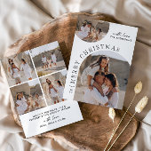 Moderne typografie fotocollage Kerstmis Feestdagenkaart