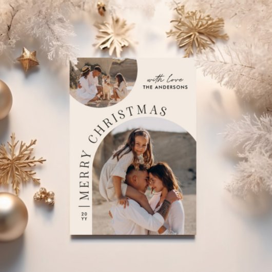 Moderne typografie fotocollage Kerstmis Feestdagenkaart