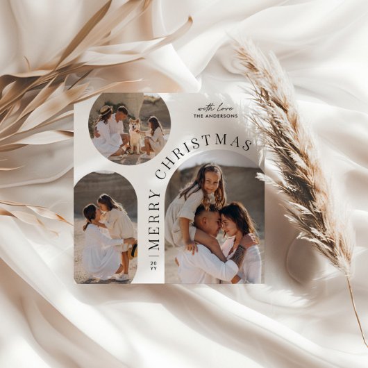 Moderne typografie fotocollage Kerstmis Feestdagenkaart