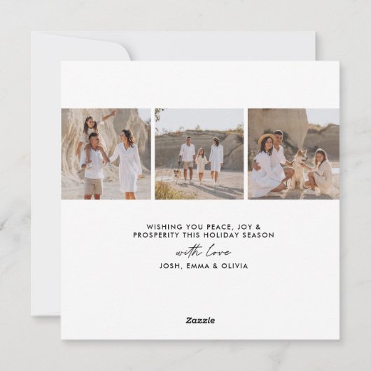 Moderne typografie fotocollage Kerstmis Feestdagenkaart (Achterkant)