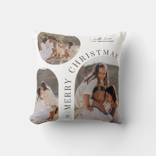 Moderne typografie fotocollage Kerstmis Kussen