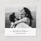 Moderne typografie fotograaf Minimale kalligrafie Vierkante Visitekaartje (Voorkant)