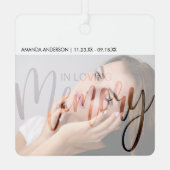 Moderne Typografie Fotografie Memorial Metalen Ornament (Achterkant)