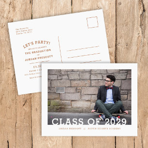 Moderne Typografie Fotooverlay Graduation Party A Aankondigingskaart