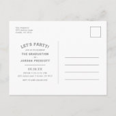 Moderne Typografie Fotooverlay Graduation Party A Aankondigingskaart (Achterkant)