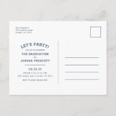 Moderne Typografie Fotooverlay Graduparty Aankondigingskaart (Achterkant)