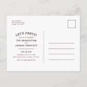 Moderne Typografie-fotooverlay Graduparty Aankondigingskaart (Achterkant)