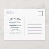 Moderne Typografie-fotooverlay Graduparty Aankondigingskaart (Achterkant)