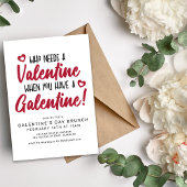 Moderne Typografie Galentine's Day Brunch Kaart