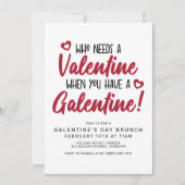 Moderne Typografie Galentine's Day Brunch Kaart (Voorkant)