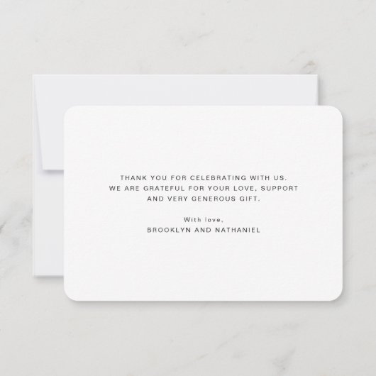 Moderne typografie gebold - Hartelijk dank Bedankkaart (Achterkant)