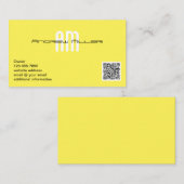 Moderne typografie Geel monogram QR-code toevoegen Visitekaartje (Voorkant / Achterkant)