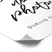 Moderne typografie Geen foto's bruiloft bord Poster (Hoek)