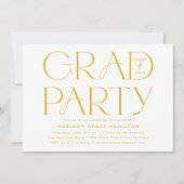 Moderne typografie gele afstudeerfeest kaart (Voorkant)