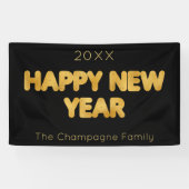 Moderne typografie Gelukkig Nieuwjaar Spandoek (Horizontaal)