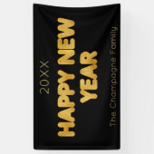 Moderne typografie Gelukkig Nieuwjaar Spandoek (Verticaal)