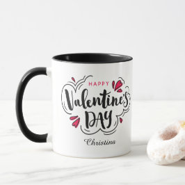 Moderne typografie Gelukkige Valentijnsdag Mok