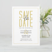 Moderne typografie, gemakkelijk save the date (Staand voorkant)