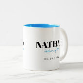 Moderne typografie, gepersonaliseerd vader van de tweekleurige koffiemok (Voorkant rechts)