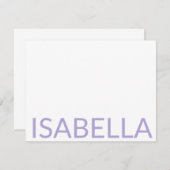 Moderne typografie gepersonaliseerde lavendel naam notitiekaartje (Voorkant / Achterkant)